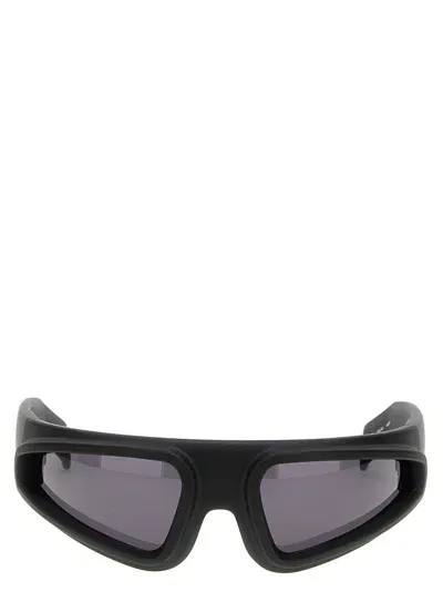 Rick Owens Ryder Wrap Around Frame Sunglasses In Black