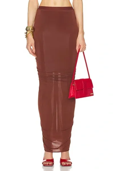 Rick Owens Draped Crepe Midi Skirt In Red