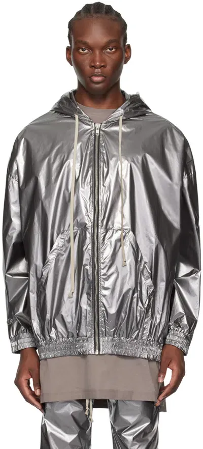 Rick Owens Silver Champion Edition Jumbo Jason's Hoodie In 18 Silver