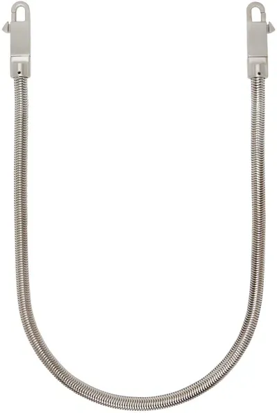 Rick Owens Silver Porterville Snake Chain Bag Strap In 128 Palladio