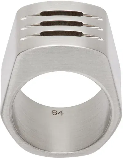 Rick Owens Silver Porterville Thumb Grill Ring In 128 Palladio