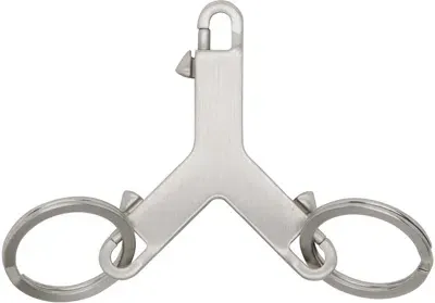 Rick Owens Silver Small Cerberus Keychain In 128 Palladio