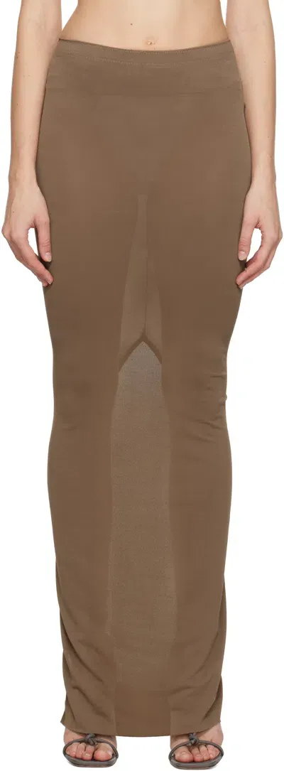 Rick Owens Tan Porterville Dirt Pillar Maxi Skirt In 164 Tan