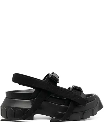 Rick Owens Tractor Chunky Sandals In Black/black