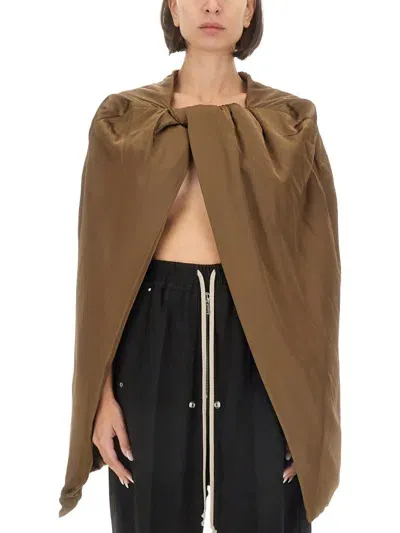 Rick Owens Upholstered Hood In Brown