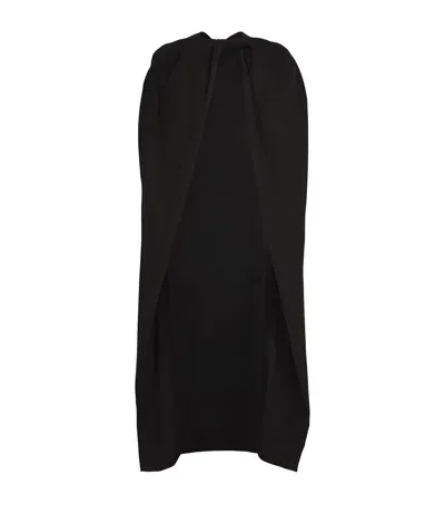 Rick Owens Wool Longline Cape In Black