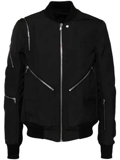 Rick Owens Zip-detalining Bomber Jacket In Black