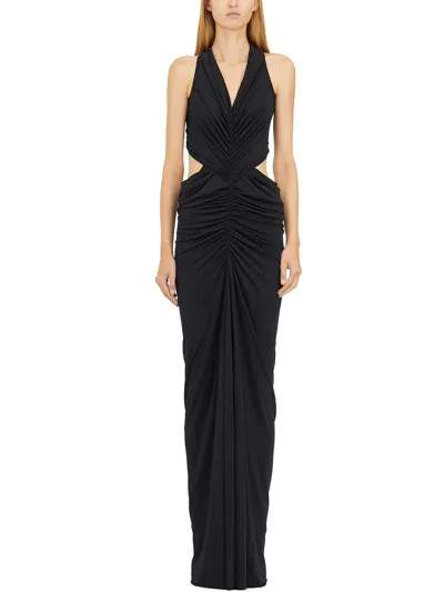 Rickowenslilies Abito Poppy Gown Black In Gray