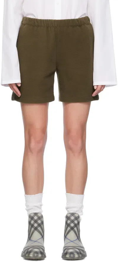 Rier Brown Fleece Shorts In Castoro