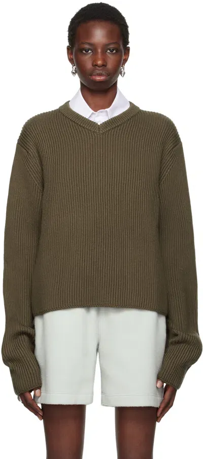 Rier Brown Virgin Wool Sweater In Castoro