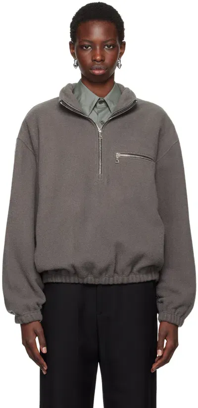 Rier Gray Polar Fleece Sweater In Castelrock Fleece