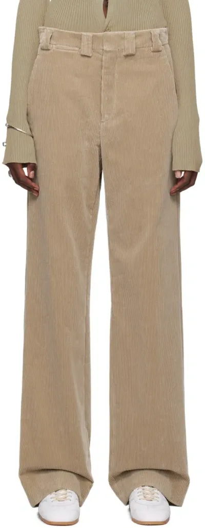 Rier Khaki Cotton Trousers In Yuta