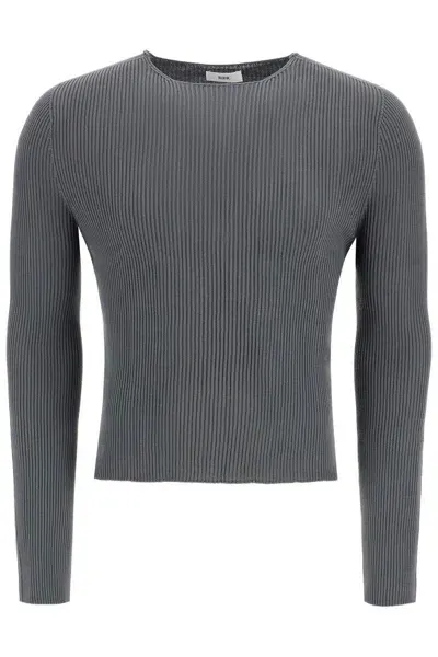 Rier Slim Fit Knit Pullover Sweater In Grey