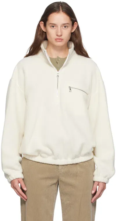 Rier Ssense Exclusive White Fleece Sweater