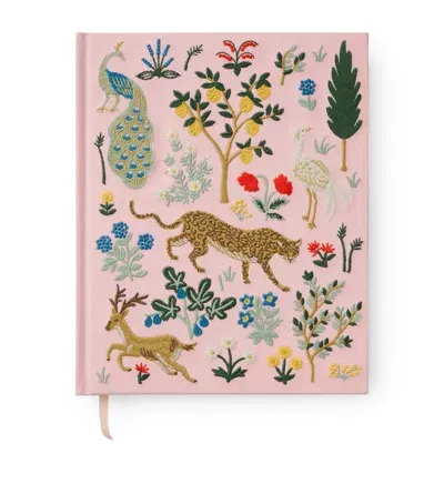 Rifle Paper Co Menagerie Embroidered Sketchbook In Pink