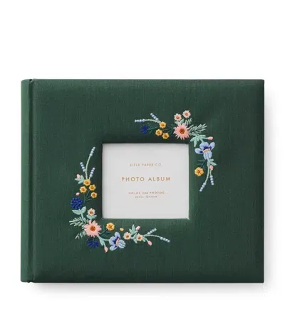 Rifle Paper Co Wildwood Embroidered Photo Album In Green