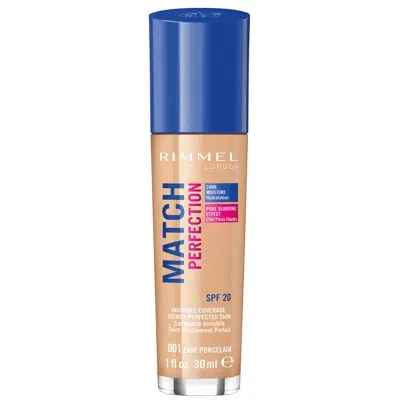 Rimmel London Spf 20 Match Perfection Foundation 30ml (various Shades) - Fair Porcelain