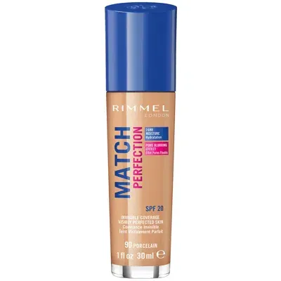 Rimmel London Spf 20 Match Perfection Foundation 30ml (various Shades) - Porcelain