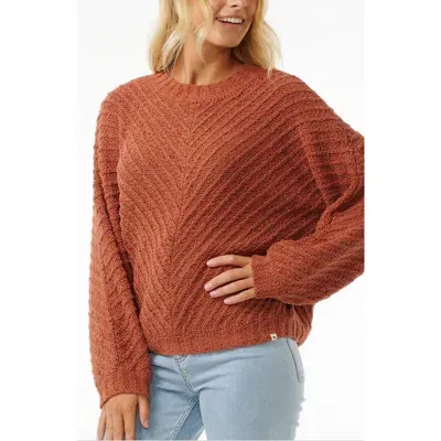 Rip Curl Classic Surf Cotton Blend Sweater In Rust