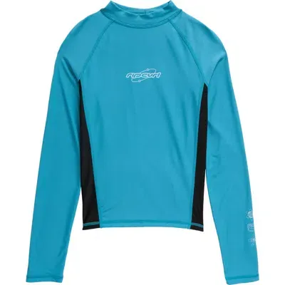 Rip Curl Kids' Evolution Long Sleeve Rashguard In Ocean