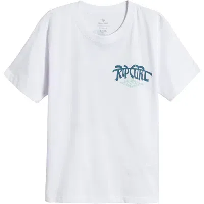 Rip Curl Kids' Shred Till Dead Organic Cotton Graphic T-shirt In White