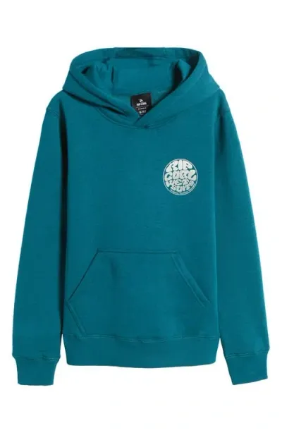 Rip Curl Kids' Wetsuit Icon Fleece Hoodie In Trekking Green