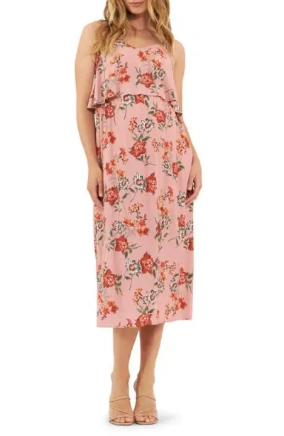 Ripe Maternity Amaya Maternity/nursing Slipdress In Dusty Pink