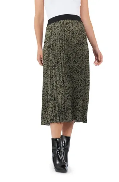 Ripe Maternity Cleo Pleated Midi Maternity Skirt In Khaki/black