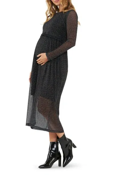 Ripe Maternity Jen Nursing Dress In Brown / Black