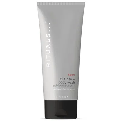 Rituals Sport Collection Refreshing Charcoal & Mint Complex Shampoo And Body Wash 200ml In White