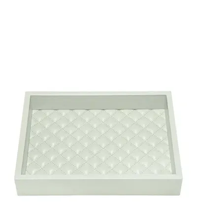 Riviere Large Quilted Febe Diamonds Tray In Green