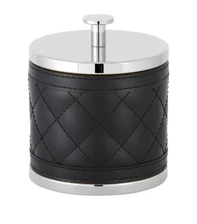 Riviere Quilted Round Box In Black