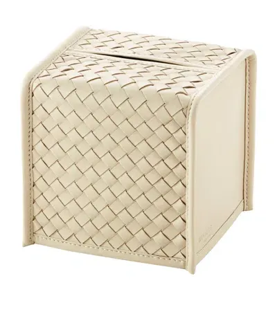 Riviere Woven Square Box In Ivory