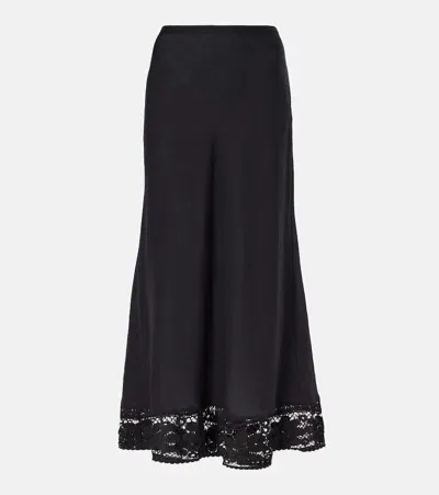 Rixo London Magda Lace Maxi Skirt In Black