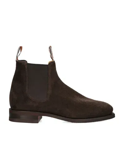 Rm Williams Suede Ankle Boots In Brown