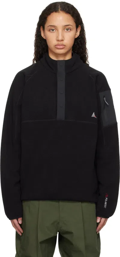 Roa Black Polartec Fleeece Button Up Sweater In Blk0023 Black Black