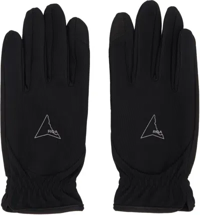 Roa Black Printed Logo Gloves