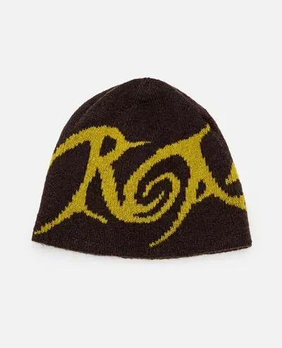 Roa Graphic Beanie In Brown