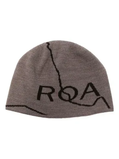 Roa Logo-intarsia Beanie In Brown