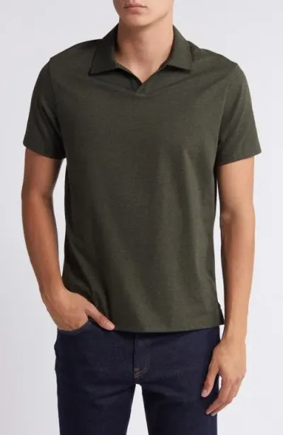 Robert Barakett Wardlow Tonal Stripe Short Sleeve Cotton Blend Polo In Olive