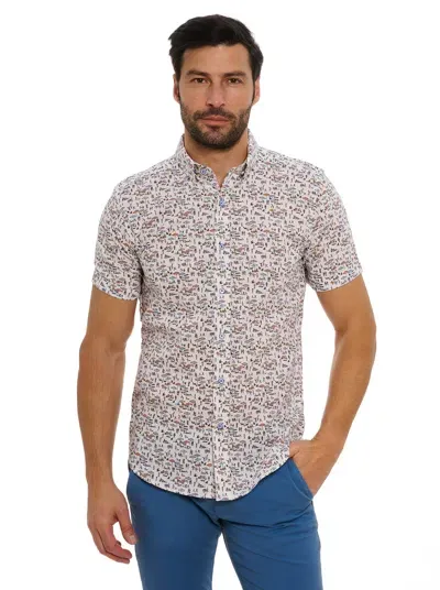 Robert Graham Beach Bound Short Sleeve Button Down Shirt In Linen