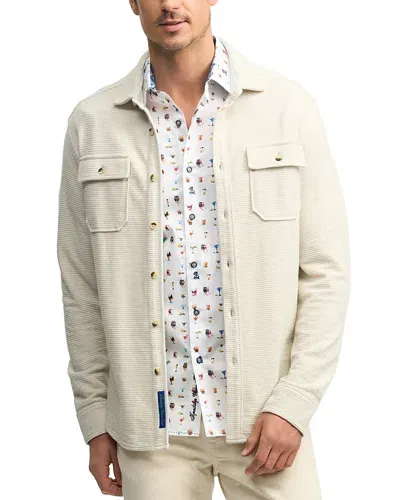 Robert Graham Brunner 2 Textured Knit Button Down Shirt In Off White