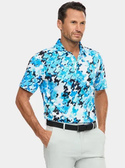 Robert Graham Carden Short Sleeve Knit Polo In Blue