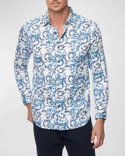 Robert Graham Men's Acosta Paisley-print Dress Shirt In Blue