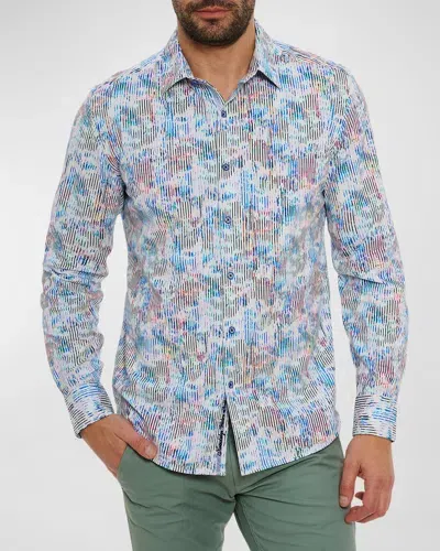 Robert Graham Men's Delray Stripe-print Sport Shirt In Multi