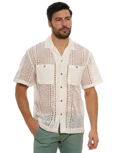 Robert Graham Milanese Short Sleeve Button Down Shirt In White