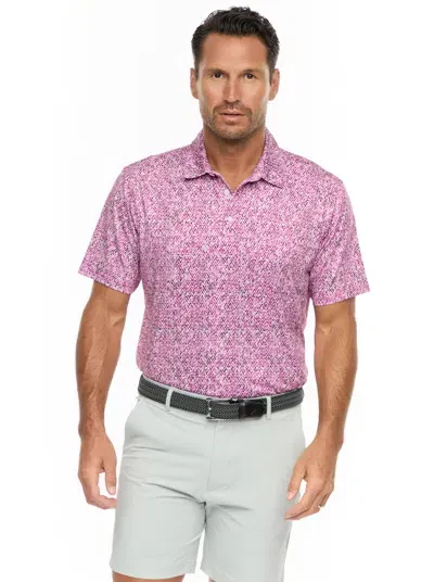 Robert Graham Torin Short Sleeve Knit Polo In Magenta