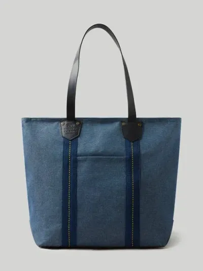 Robert Talbott Freeman Canvas Tote Bag In Denim Blue