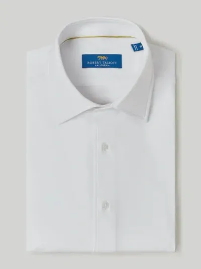 Robert Talbott Pearce Stretch Knit Shirt In White