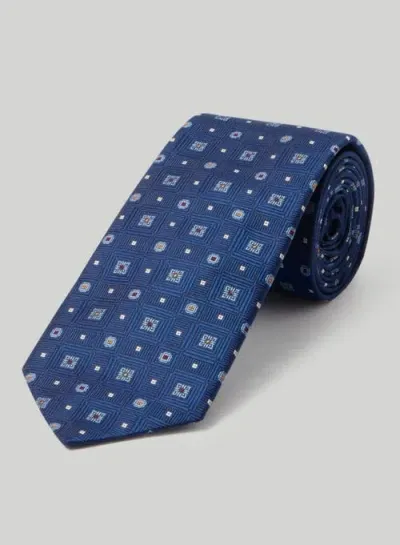 Robert Talbott Robert Square Jacquard Necktie In Blue